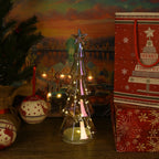 Tabletop Glass Cone Christmas Tree with LED Lights (3AAA Battery Inc.) - Transparent