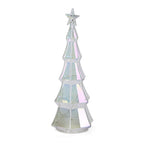 Tabletop Glass Cone Christmas Tree with LED Lights (3AAA Battery Inc.) - Transparent