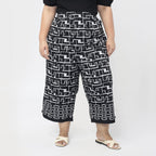 Cropped Palazzo (Size M, 12 to 14) - Black & White
