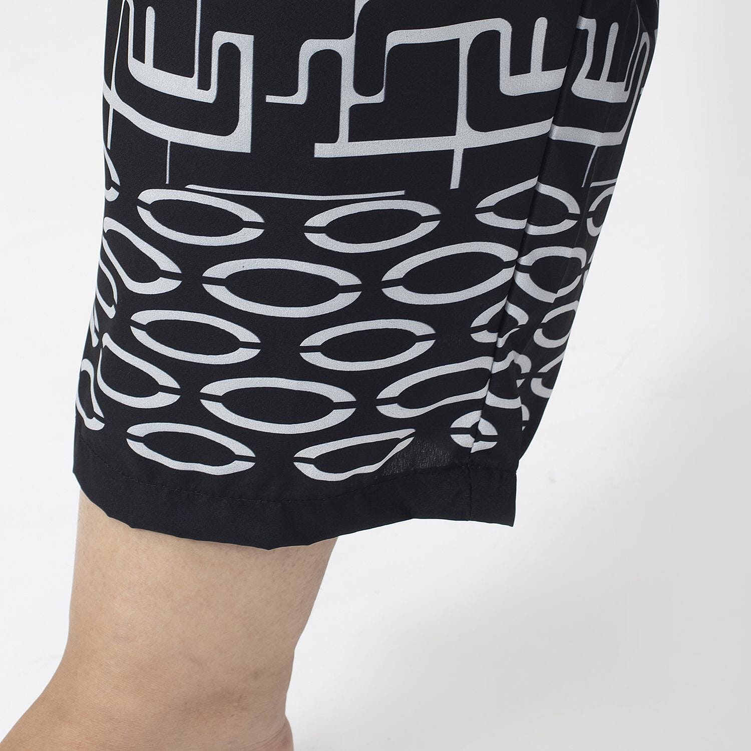 Cropped Palazzo (Size M, 12 to 14) - Black & White