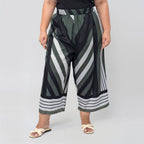 Printed Cropped Palazzo (Size XXL, Inside Leg Lenth 53 cm) -Chevron