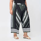Printed Cropped Palazzo (Size XXL, Inside Leg Lenth 53 cm) -Chevron