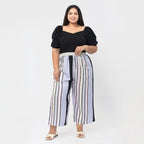 Cropped Palazzo (Size XXL, 24 to 26) - Stripes