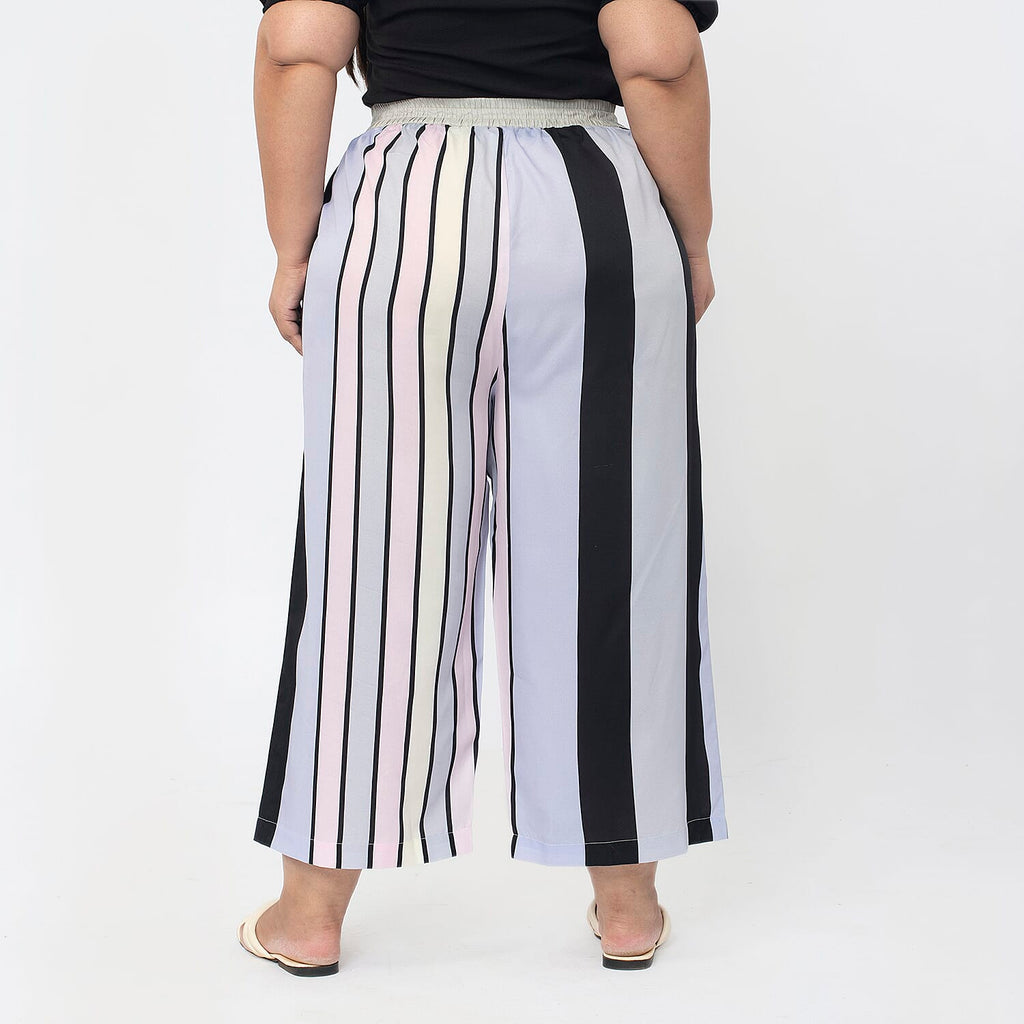Cropped Palazzo (Size XXL, 24 to 26) - Stripes