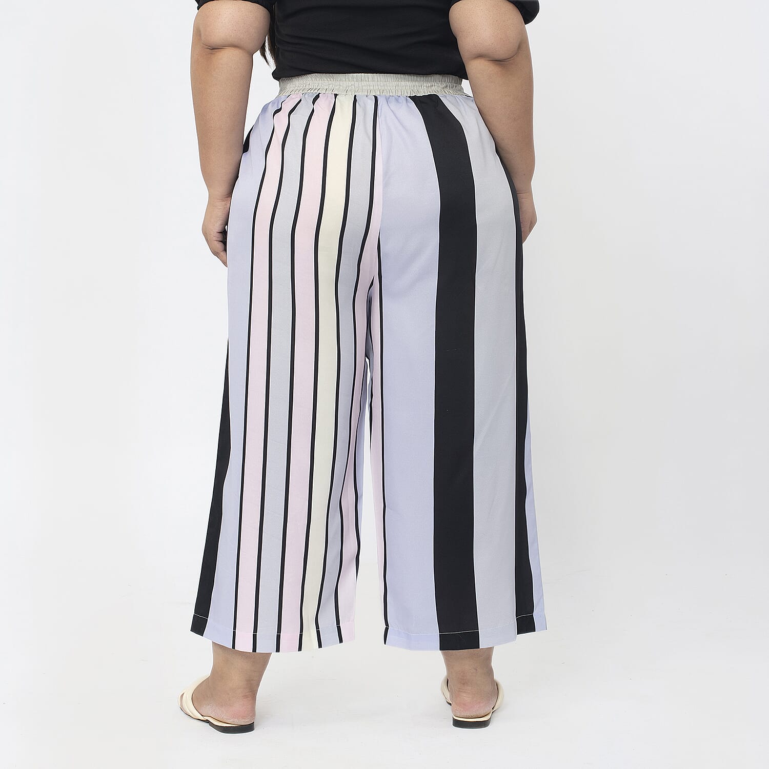 Cropped Palazzo (Size XXL, 24 to 26) - Stripes