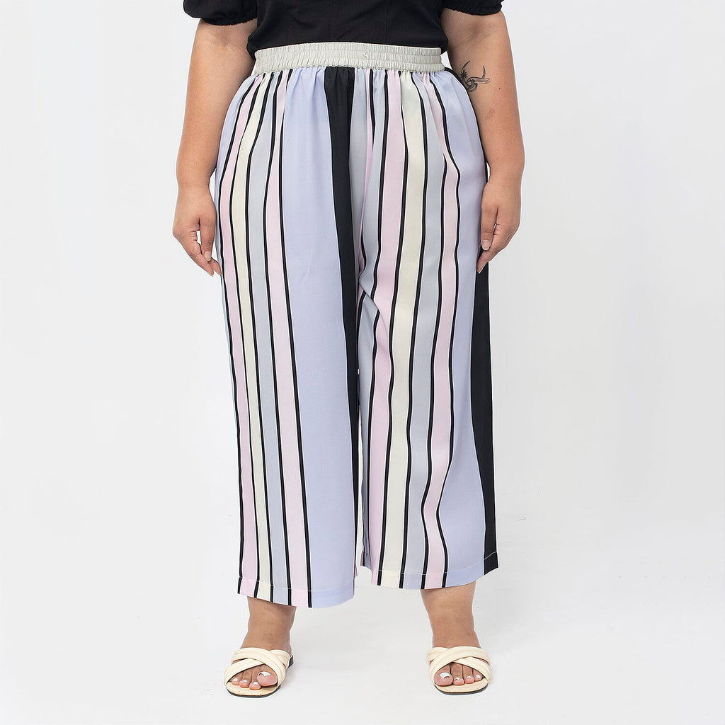 Cropped Palazzo (Size XXL, 24 to 26) - Stripes