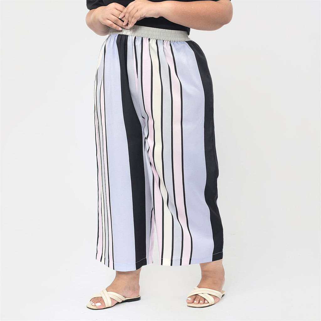 Cropped Palazzo (Size XXL, 24 to 26) - Stripes