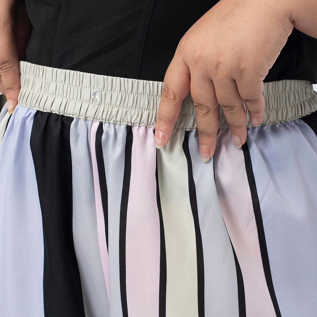 Cropped Palazzo (Size XXL, 24 to 26) - Stripes