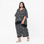 Tamsy Printed Top (Size XXL)- Black - White