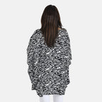Tamsy 100% Viscose Abstract Print Top (One Size, 8-16) - Black - White
