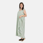 TAMSY 100% Viscose Floral Print Umbrella Midi Dress (One Size, 8-18) - Mint Green
