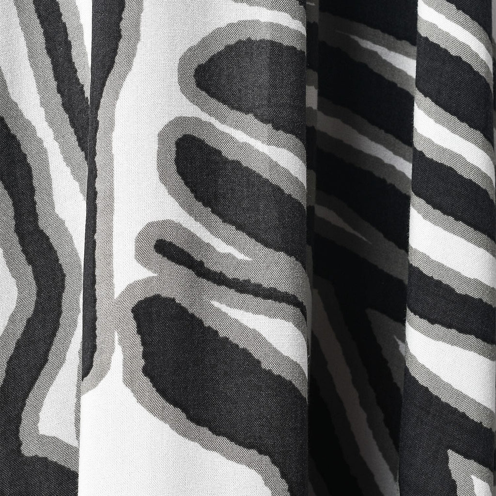 Tamsy 100% Viscose Midi Umbrella Dress with Pockets (Curve Size, 20-26) - White and Black