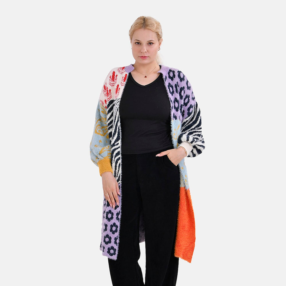 Tamsy Block Cardigan - Multi Color (Size 8 to 20)
