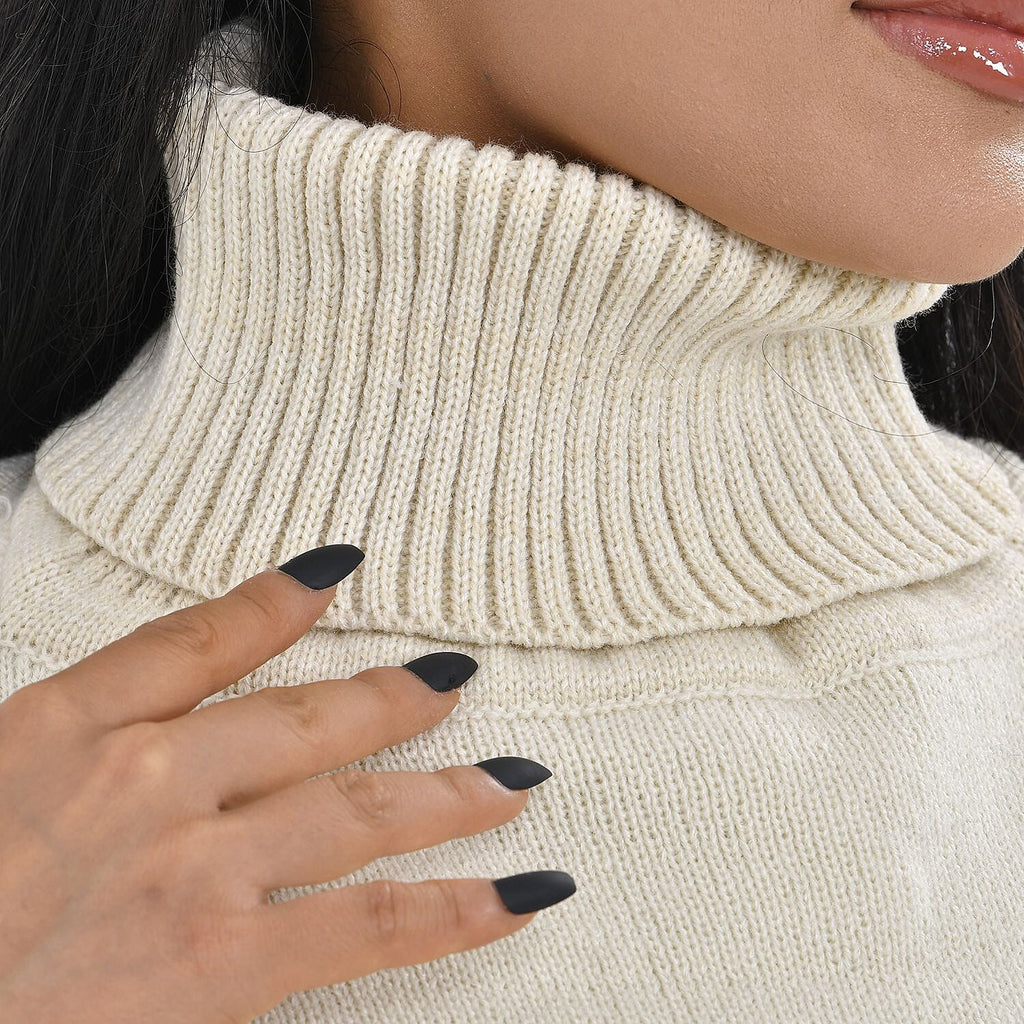 Woven Pattern Roll Neck Sleeveless Jumper (One Size,8-18) - Black & White