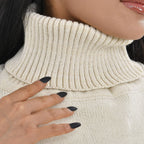 Woven Pattern Roll Neck Sleeveless Jumper (One Size,8-18) - Black & White