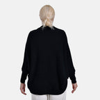 Tamsy Casual & Stylish Knit Batwing Sleeve Cardigan (One Size) - Black