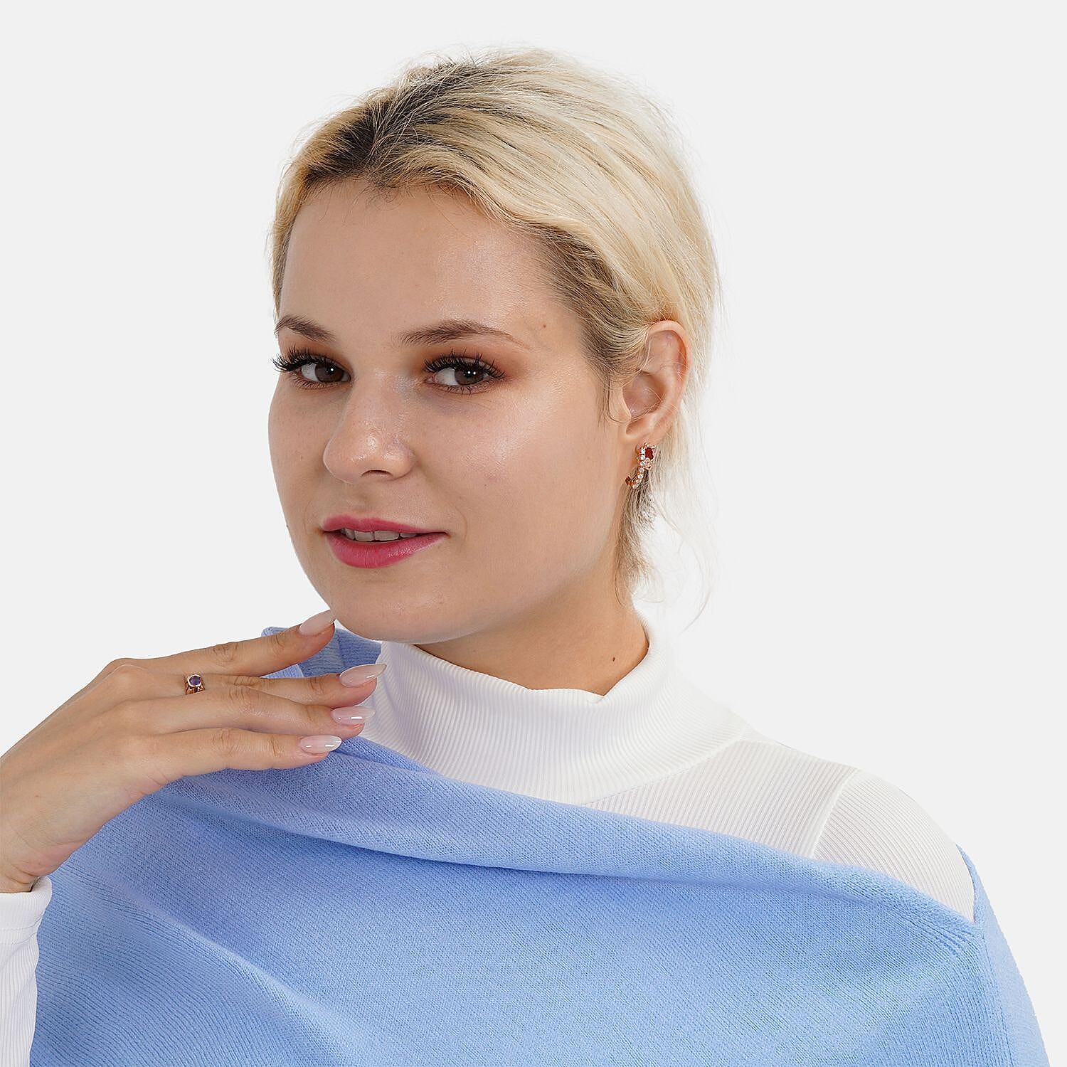 TAMSY Super Soft Knitted Poncho (One Size) - Sky Blue