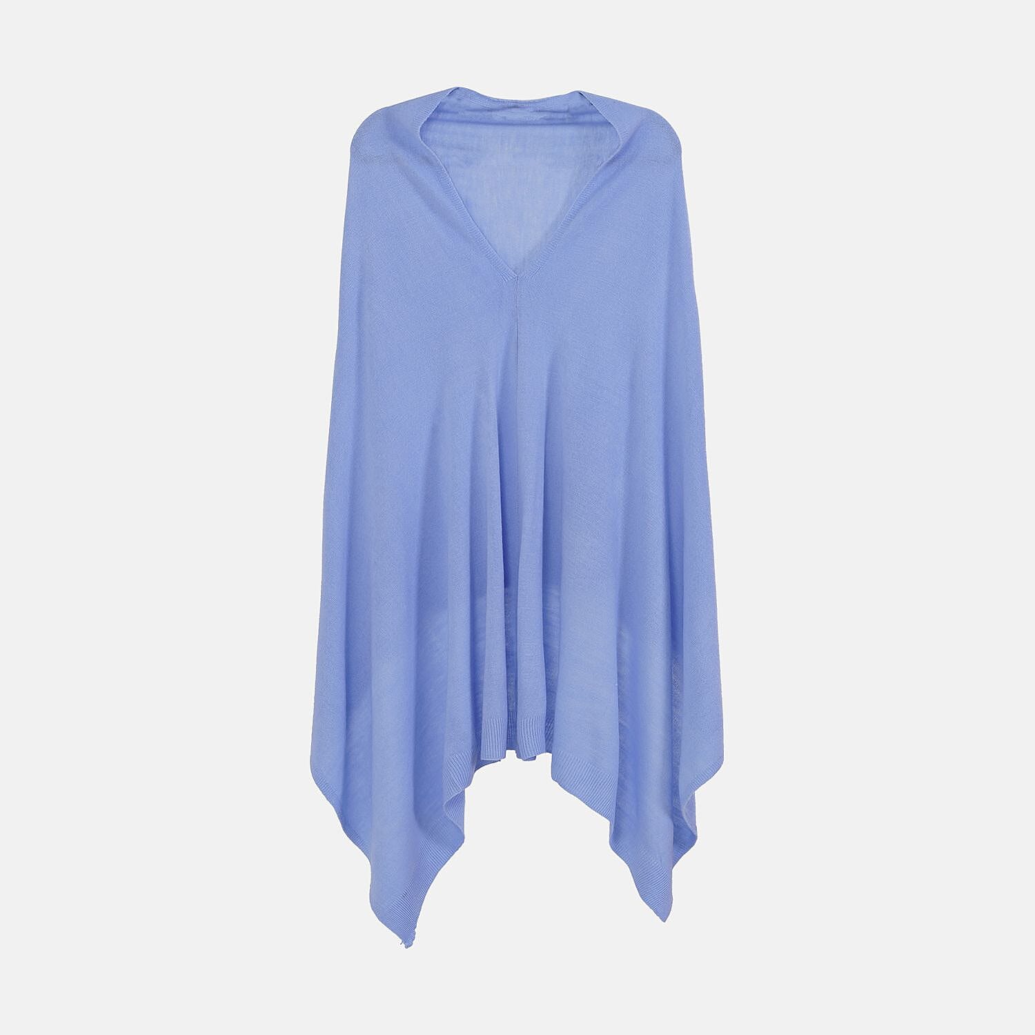 TAMSY Super Soft Knitted Poncho (One Size) - Sky Blue