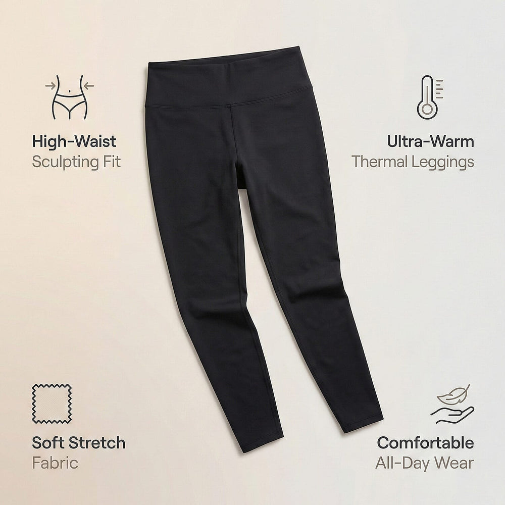 Tamsy Close Out High Waist Faux Fur Fleece Thermal Leggings (Size M) - Black