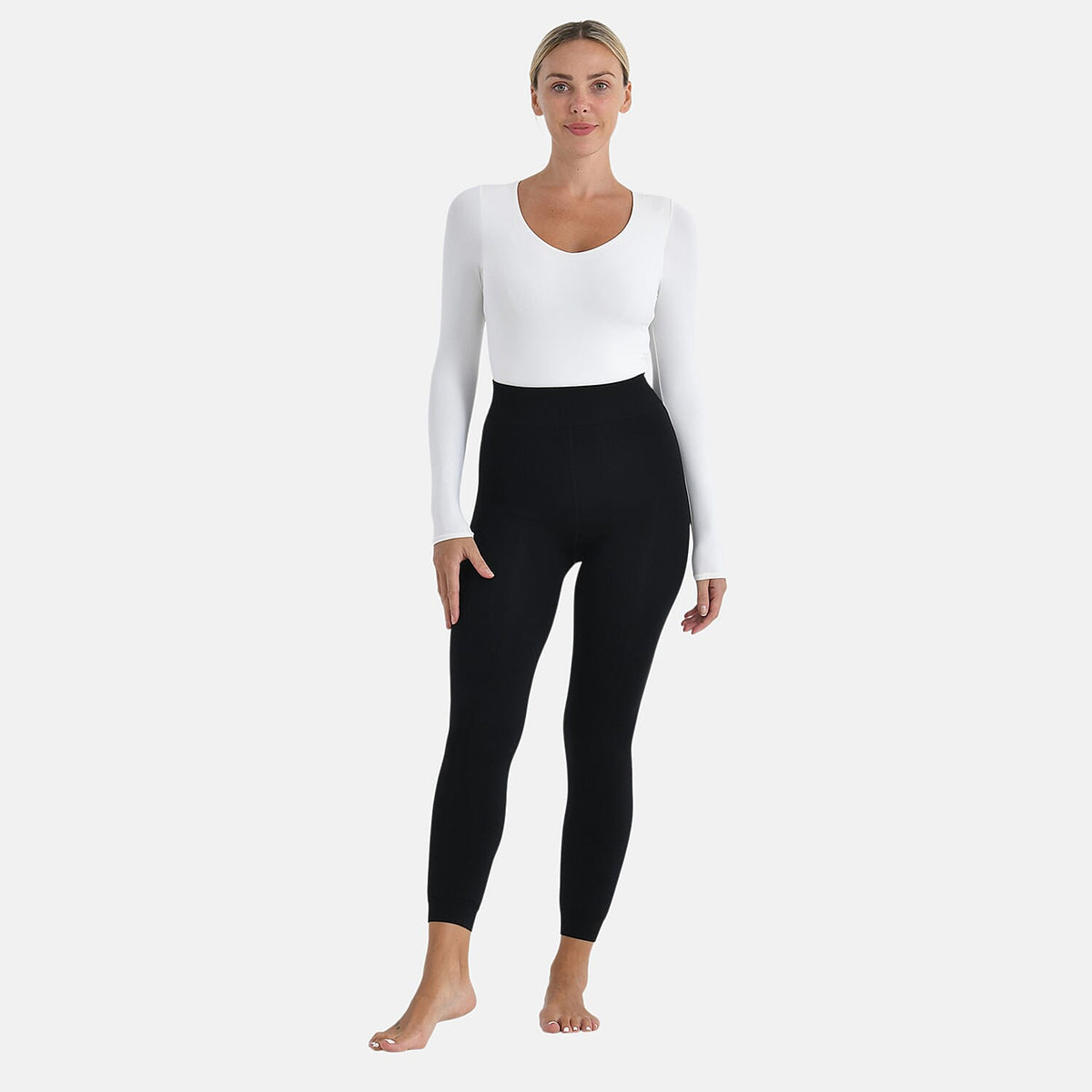 Tamsy Close Out High Waist Faux Fur Fleece Thermal Leggings (Size M) - Black