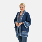 Tamsy Coloured Woven Cardigan (One Size) - Blue