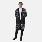 Tamsy Contrast Longline Coatigan One Size (8-22) - Black