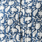 LA-MAREY Pure Cotton Block Print Quilted Jacket (Size L - 16 to 18) - Navy & White