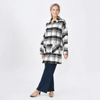 Tamsy Cotton Check Jacket (Size 84x1 cm) - Beige & Black