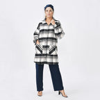 Tamsy Cotton Check Jacket (Size 84x1 cm) - Beige & Black
