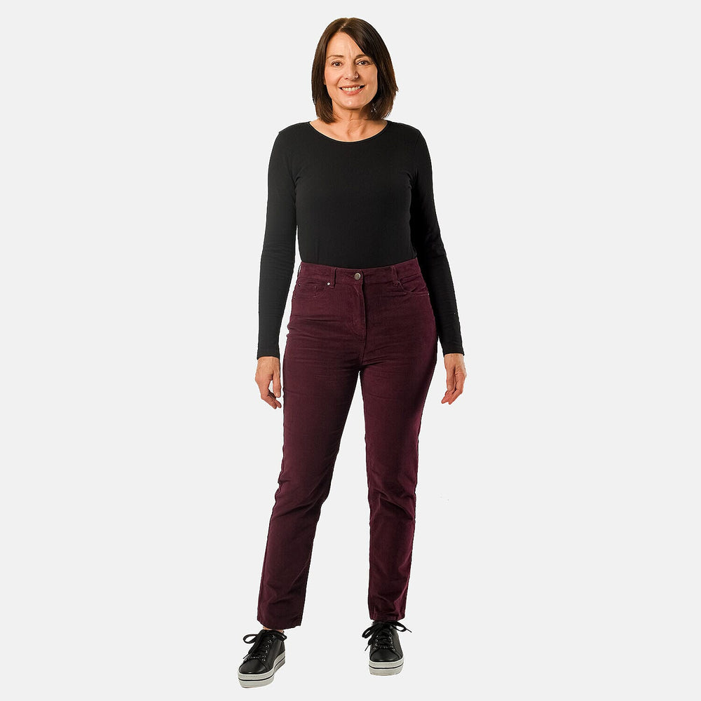 Tamsy Cotton Straight Leg Cord Trouser (Size 14 R) - Black