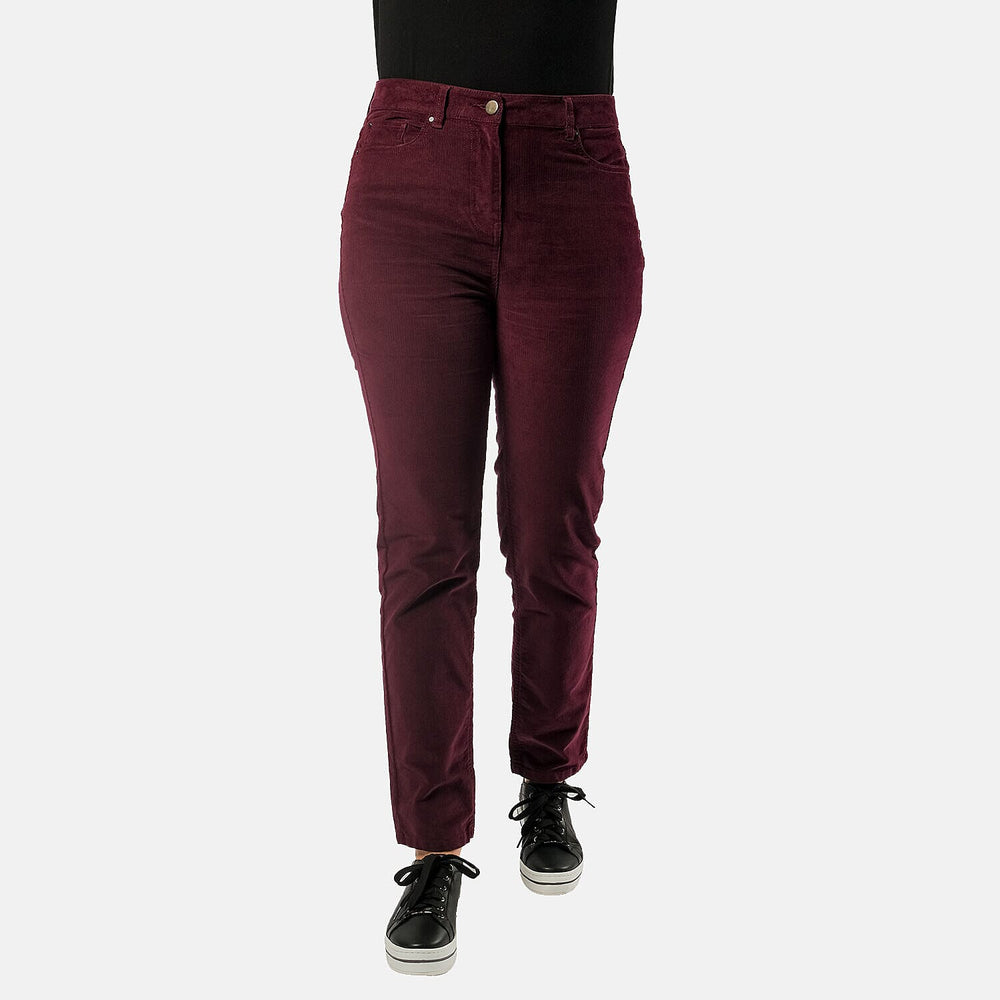 Tamsy Cotton Straight Leg Cord Trouser (Size 14 R) - Black