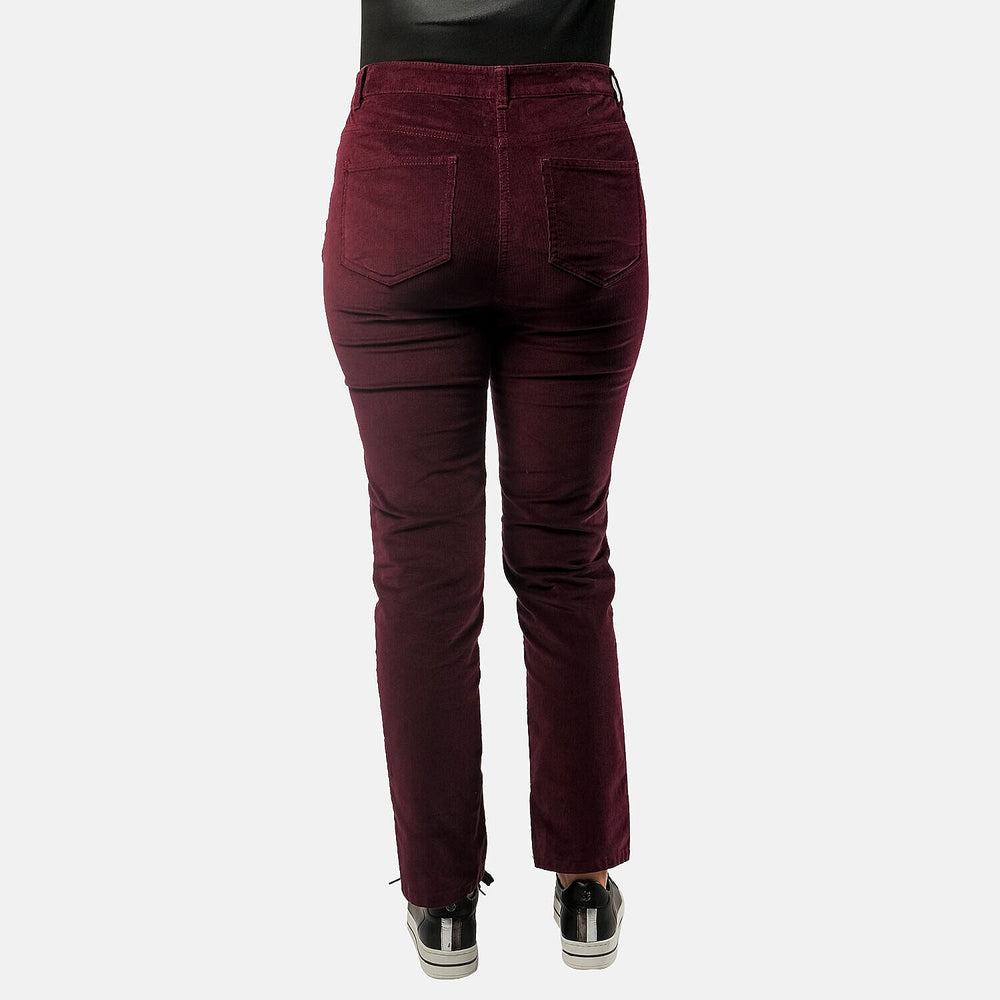 Tamsy Cotton Straight Leg Cord Trouser (Size 14 R) - Black