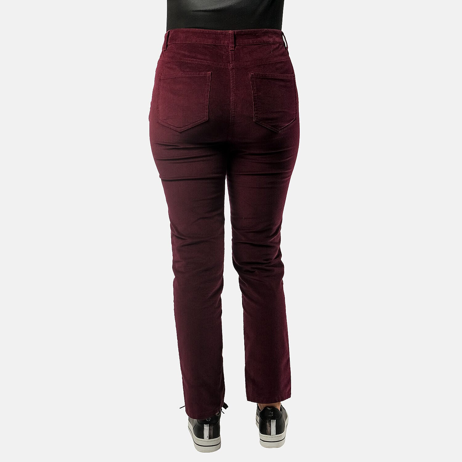 Tamsy Cotton Straight Leg Cord Trouser (Size 14 R) - Black