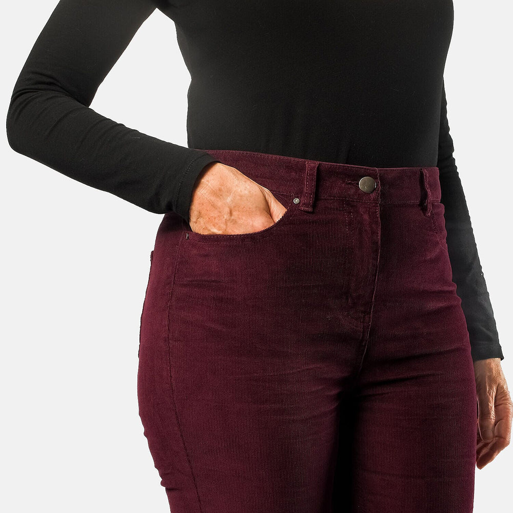Tamsy Cotton Straight Leg Cord Trouser (Size 14 R) - Black