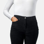 Tamsy Cotton Straight Leg Cord Trouser (Size 14 R) - Black