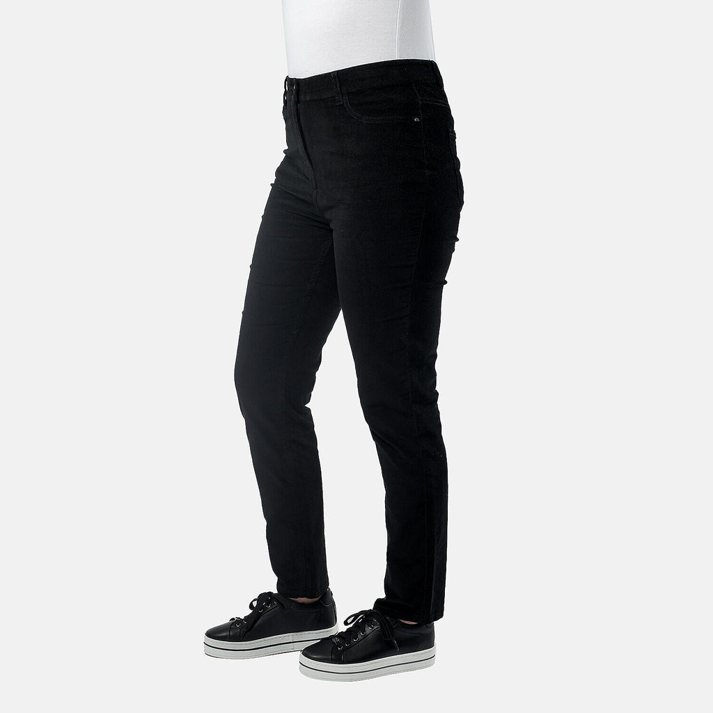 Tamsy Cotton Straight Leg Cord Trouser (Size 18 R) - Black