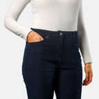 Tamsy Cotton Straight Leg Cord Trouser (Size 26 R) - Navy