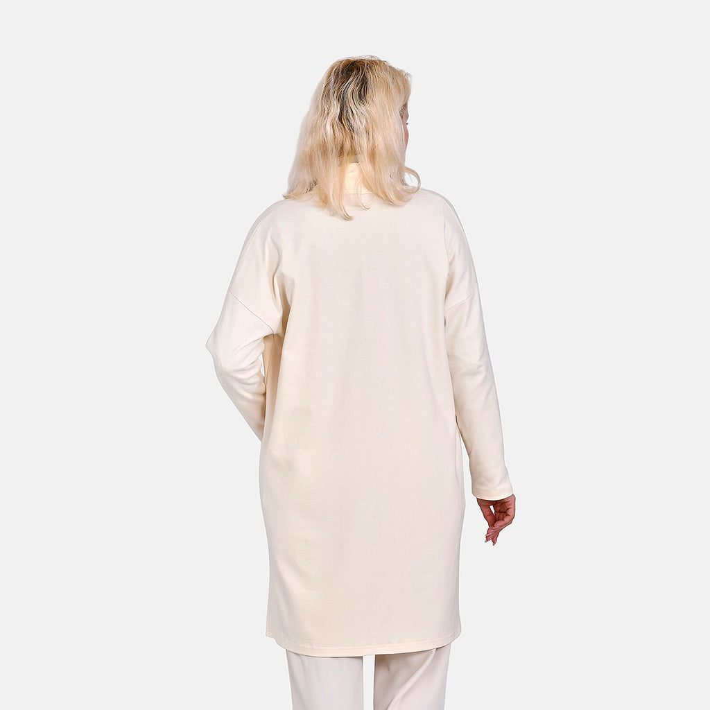 Tamsy 60% Cotton Blend Jersey Cardigan (One Size, 8-20) - Cream