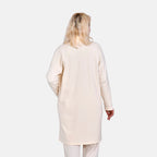 Tamsy 60% Cotton Blend Jersey Cardigan (One Size, 8-20) - Cream