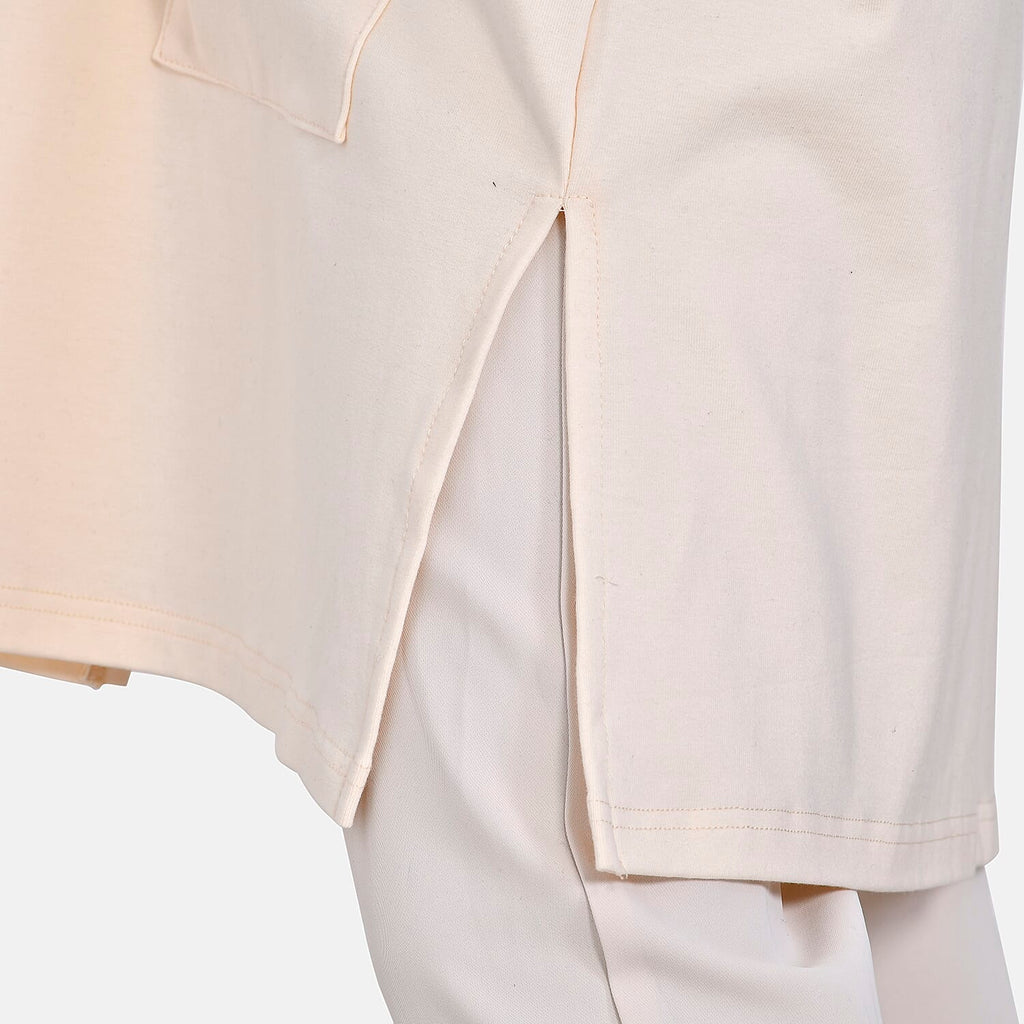 Tamsy 60% Cotton Blend Jersey Cardigan (One Size, 8-20) - Cream