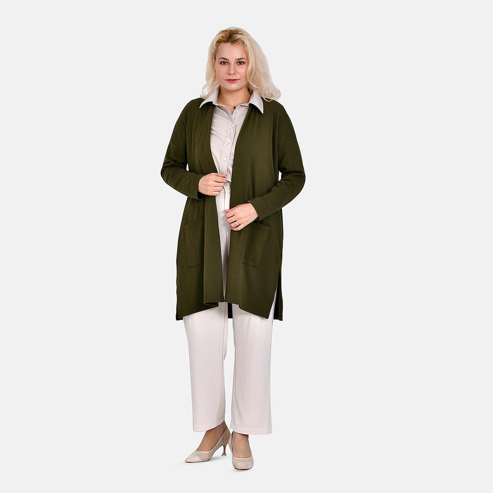 TAMSY Cotton Blend Cardigan (One Size) - Green