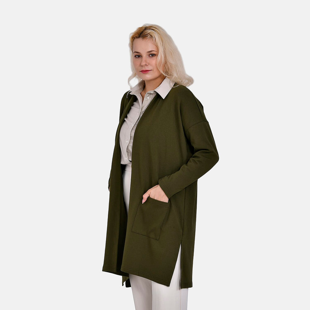 TAMSY Cotton Blend Cardigan (One Size) - Green