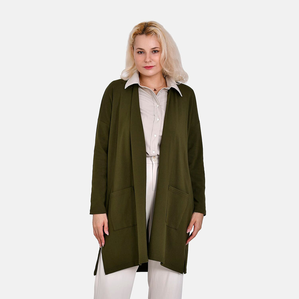 TAMSY Cotton Blend Cardigan (One Size) - Green