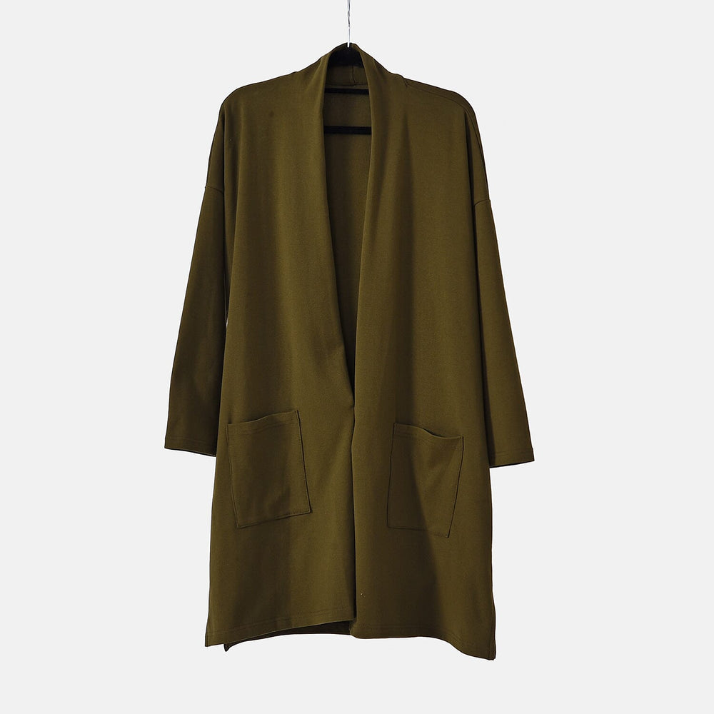 TAMSY Cotton Blend Cardigan (One Size) - Green