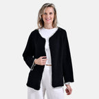 Tamsy Blanket Stitch Jacket (One Size) - Black & White
