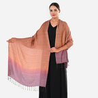 Tamsy Dual Shade Ombre Stole (Size 210 x 70 cm) - Copper & Dark Purple