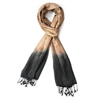 Tamsy Dual Shade Ombre Stole (Size 210 x 70 cm) - Light Brown & Dark Blue