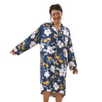 100% Viscose Floral Pattern Loungewear (Size 8-22) - Navy