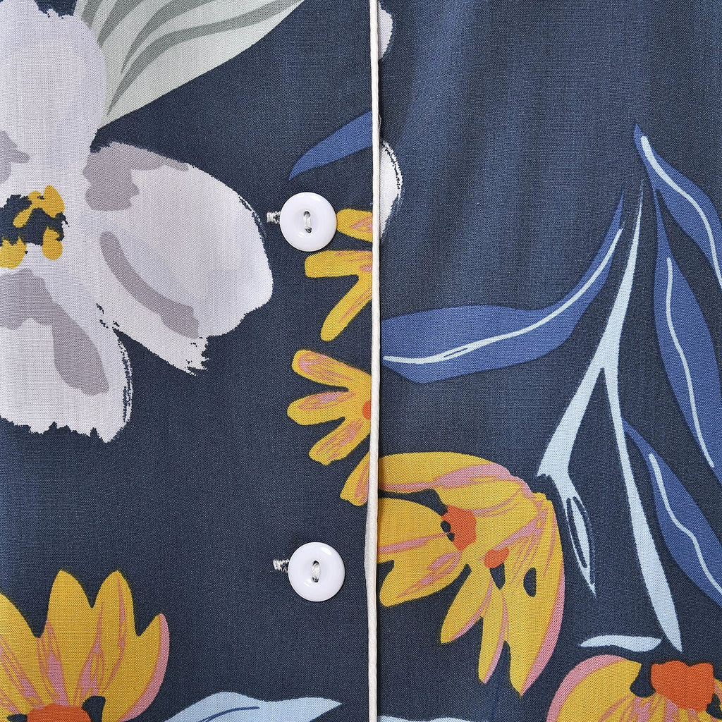 100% Viscose Floral Pattern Loungewear (Size 8-22) - Navy