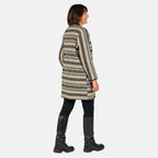Tamsy Tribal Pattern Long Jacket (Size M,12-14) - Black